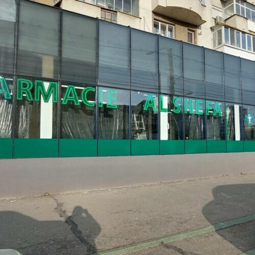 Farmacia Al Shefa Craiova fostul RIO, Litere volumetrice Farmacia AL SHEFA, Firme luminoase faramacii, litere volumetrice Craiova