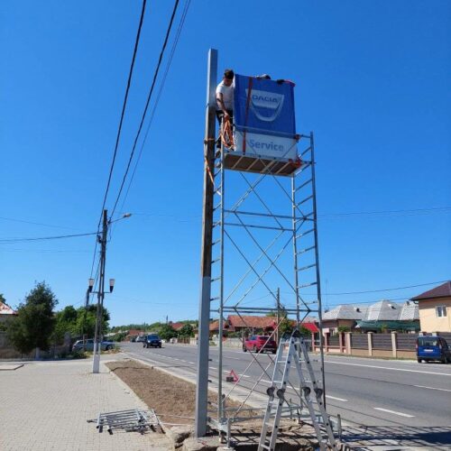 Totem DACIA Service Filiasi, Firme luminoase Filiasi, Firme luminoase Craiova, panouri stradale Craiova, Panouri publicitare Craiova