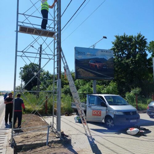 Totem DACIA Service Filiasi, Firme luminoase Filiasi, Firme luminoase Craiova, panouri stradale Craiova, Panouri publicitare Craiova